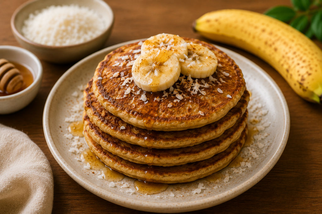Cafe-da-Manha-Rapido-Sem-Farinha-Panqueca-de-Banana-com-Coco-na-Frigideira